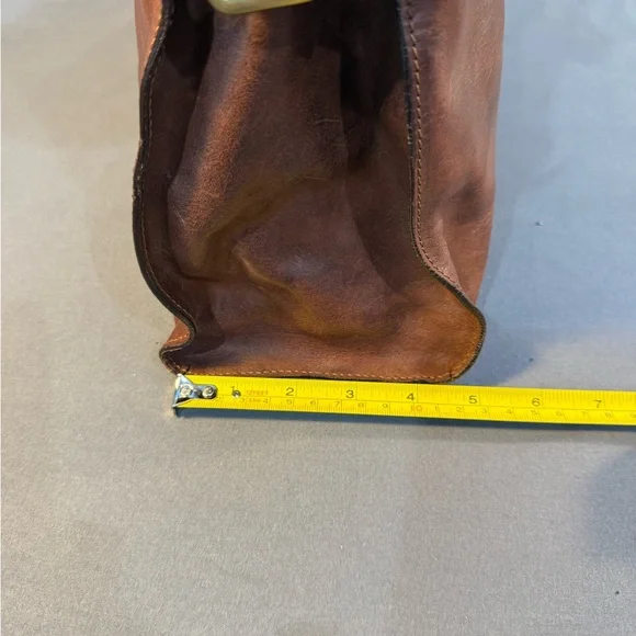 Vintage Paolo Masi  Leather  Large Brown Made In  Italy Purse Bag  Satchel - Picture 8 of 16